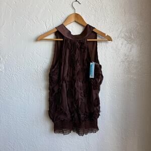 Y2k Chocolate Brown Halter Top Medium